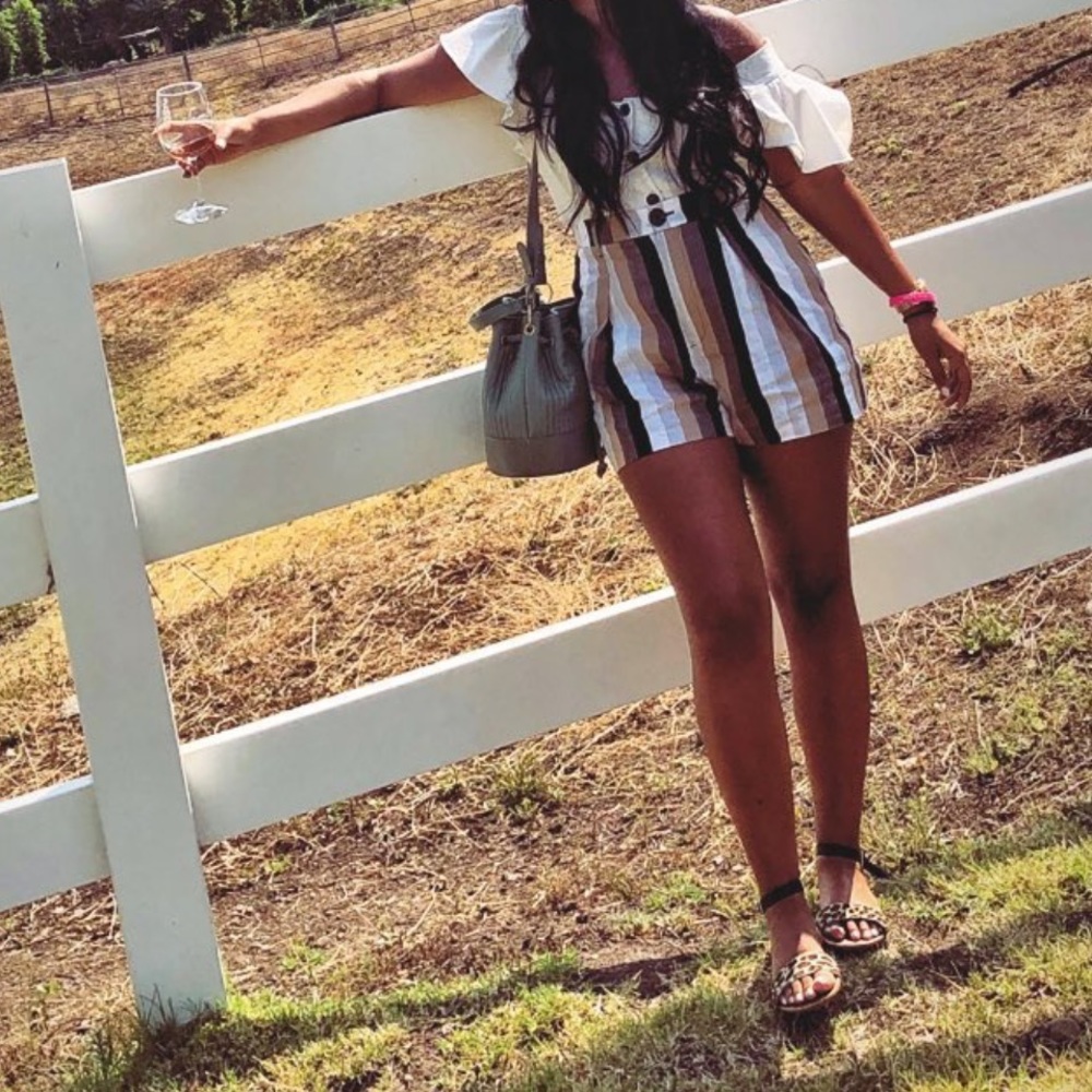 Zara Linen Stripe Shorts